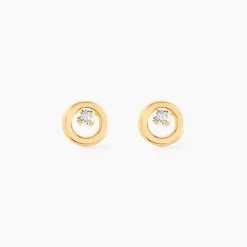 Discount Histoire d'Or Boucles D'oreilles Puces Edmee Cercle Or Jaune Oxyde De Zirconium