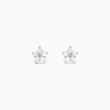 New Histoire d'Or Boucles D'oreilles Puces Elais Etoile Or Blanc Oxyde De Zirconium