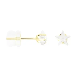 Outlet Histoire d'Or Boucles D'oreilles Puces Elais Etoile Or Jaune Oxyde De Zirconium
