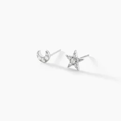 Histoire d'Or Boucles D'oreilles Puces Eden Or Blanc Oxyde De Zirconium* Boucles D'Oreilles|Clous D'Oreilles