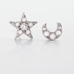 Histoire d'Or Boucles D'oreilles Puces Eden Or Blanc Oxyde De Zirconium* Boucles D'Oreilles|Clous D'Oreilles