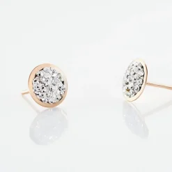 Histoire d'Or Boucles D'oreilles Puces Edmee Cercle 0 Or Rose Strass* Boucles D'Oreilles|Clous D'Oreilles