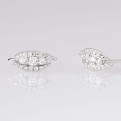 Histoire d'Or Boucles D'oreilles Puces Eternite Or Blanc Diamant