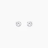 Hot Histoire d'Or Boucles D'oreilles Puces Elda Serti Clos Or Blanc Oxyde De Zirconium