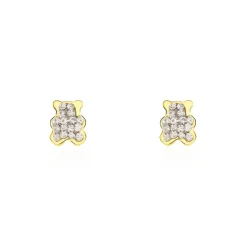 Histoire d'Or Boucles D'oreilles Puces Emerica Ours 0 Or Jaune Strass* Boucles D'Oreilles|Clous D'Oreilles