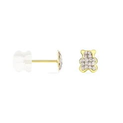 Histoire d'Or Boucles D'oreilles Puces Emerica Ours 0 Or Jaune Strass* Boucles D'Oreilles|Clous D'Oreilles