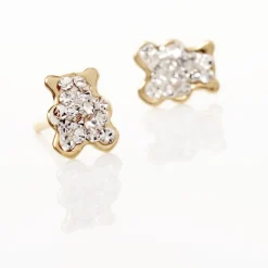 Histoire d'Or Boucles D'oreilles Puces Emerica Ours 0 Or Jaune Strass* Boucles D'Oreilles|Clous D'Oreilles