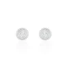 Hot Histoire d'Or Boucles D'oreilles Puces Eden Serti Pneu Or Blanc Oxyde De Zirconium