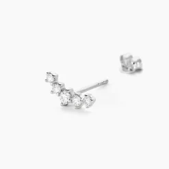 Online Histoire d'Or Boucles D'oreilles Puces Elinore Argent Blanc Oxyde De Zirconium