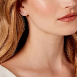 Online Histoire d'Or Boucles D'oreilles Puces Elinore Argent Blanc Oxyde De Zirconium