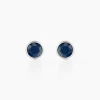 Histoire d'Or Boucles D'oreilles Puces Edy Serti Clos Or Blanc Saphir* Boucles D'Oreilles|Clous D'Oreilles