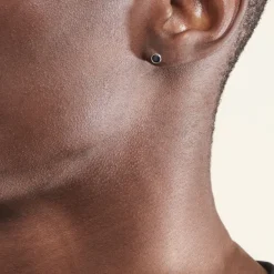 Histoire d'Or Boucles D'oreilles Puces Edy Serti Clos Or Blanc Saphir* Boucles D'Oreilles|Clous D'Oreilles