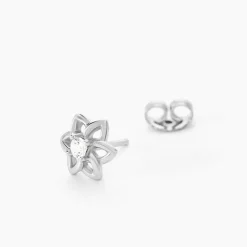 Online Histoire d'Or Boucles D'oreilles Puces Emiliette Argent Blanc Oxyde De Zirconium