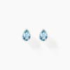 Hot Histoire d'Or Boucles D'oreilles Puces Fassia Or Blanc Topaze