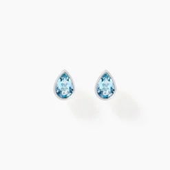 Hot Histoire d'Or Boucles D'oreilles Puces Fassia Or Blanc Topaze