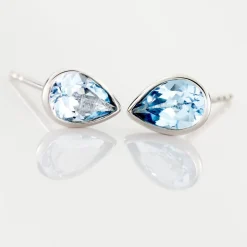 Hot Histoire d'Or Boucles D'oreilles Puces Fassia Or Blanc Topaze