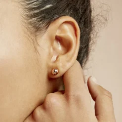 Discount Histoire d'Or Boucles D'oreilles Puces Fidelia Boule Or Rose