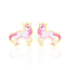 Best Histoire d'Or Boucles D'oreilles Puces Fantasila Cheval Or Jaune