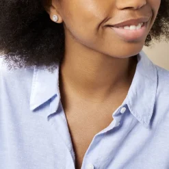 Discount Histoire d'Or Boucles D'oreilles Puces Fidjy Argent Blanc Oxyde De Zirconium