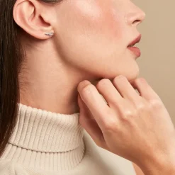 Histoire d'Or Boucles D'oreilles Puces Feath Argent Blanc Oxyde De Zirconium* Boucles D'Oreilles|Boucles D'Oreilles Fantaisie