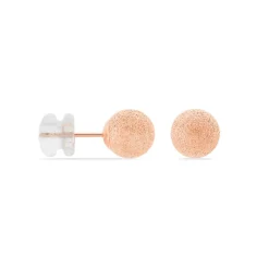 Clearance Histoire d'Or Boucles D'oreilles Puces Fidelia Boule Sablee or rose