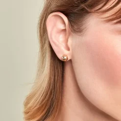 Hot Histoire d'Or Boucles D'oreilles Puces Fidelia Boule or jaune