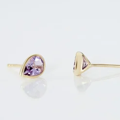 Histoire d'Or Boucles D'oreilles Puces Fassia Or Jaune Amethyste* Boucles D'Oreilles|Clous D'Oreilles