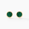 Histoire d'Or Boucles D'oreilles Puces Florica Or Jaune Malachite* Boucles D'Oreilles|Clous D'Oreilles