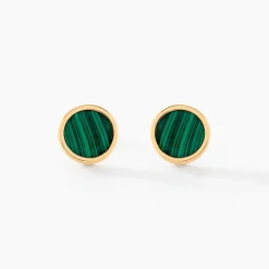 Histoire d'Or Boucles D'oreilles Puces Florica Or Jaune Malachite* Boucles D'Oreilles|Clous D'Oreilles