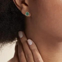 Histoire d'Or Boucles D'oreilles Puces Florica Or Jaune Malachite* Boucles D'Oreilles|Clous D'Oreilles