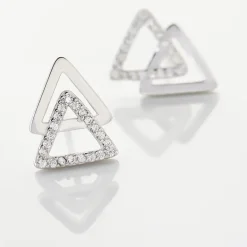 New Histoire d'Or Boucles D'oreilles Puces Glorya Argent Blanc Oxyde De Zirconium