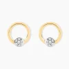 Histoire d'Or Boucles D'oreilles Puces Gisa Jaune Diamant Blanc