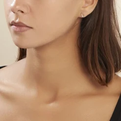 Histoire d'Or Boucles D'oreilles Puces Gisa Jaune Diamant Blanc