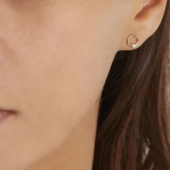 Histoire d'Or Boucles D'oreilles Puces Gisa Jaune Diamant Blanc