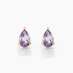 Discount Histoire d'Or Boucles D'oreilles Puces Goutte Or Jaune Améthyste or jaune améthyste violet