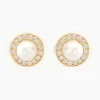 Histoire d'Or Boucles D'oreilles Puces Grizel Or Jaune Perle De Culture Et Oxyde* Boucles D'Oreilles|Clous D'Oreilles