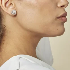 Histoire d'Or Boucles D'oreilles Puces Hyelana Argent Blanc Oxyde De Zirconium