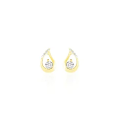 Sale Histoire d'Or Boucles D'oreilles Puces Helie Goutte Or Jaune Oxyde De Zirconium