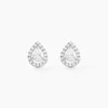 New Histoire d'Or Boucles D'oreilles Puces Hildana Or Blanc Oxyde De Zirconium