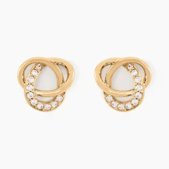 Sale Histoire d'Or Boucles D'oreilles Puces Henia Plaqué Or Jaune Oxyde De Zirconium