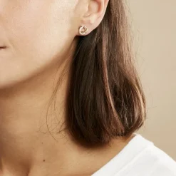 Sale Histoire d'Or Boucles D'oreilles Puces Henia Plaqué Or Jaune Oxyde De Zirconium