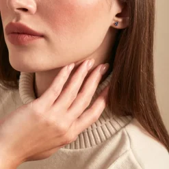 Histoire d'Or Boucles D'oreilles Puces Istoria Plaqué Or Jaune Spinelle plaqué or jaune spinelle bleu