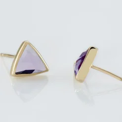 Histoire d'Or Boucles D'oreilles Puces Juliete Or Jaune Amethyste* Boucles D'Oreilles|Clous D'Oreilles