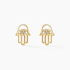Hot Histoire d'Or Boucles D'oreilles Puces Jamal Or Jaune Diamant