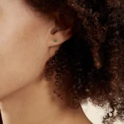 Histoire d'Or Boucles D'oreilles Puces Jardin Serti Griffe Or Jaune Emeraude* Boucles D'Oreilles|Clous D'Oreilles