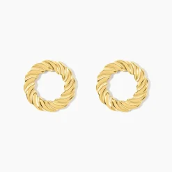 Histoire d'Or Boucles D'Oreilles Puces Josephe Acier Jaune