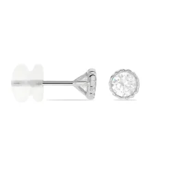 Discount Histoire d'Or Boucles D'oreilles Puces Kadidia Or Blanc Oxyde De Zirconium