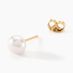 Hot Histoire d'Or Boucles D'oreilles Puces Kesya Or Jaune Perle De Culture