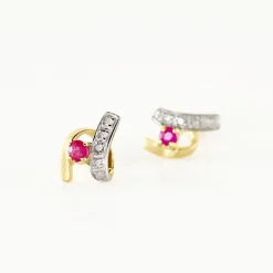 Histoire d'Or Boucles D'oreilles Puces Kirsten Or Jaune Rubis Et Diamant* Boucles D'Oreilles|Clous D'Oreilles