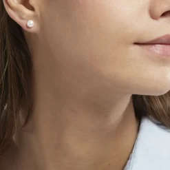 Histoire d'Or Boucles D'oreilles Puces Kesya Nacres Bouton Or Jaune Perle De Culture* Boucles D'Oreilles|Clous D'Oreilles